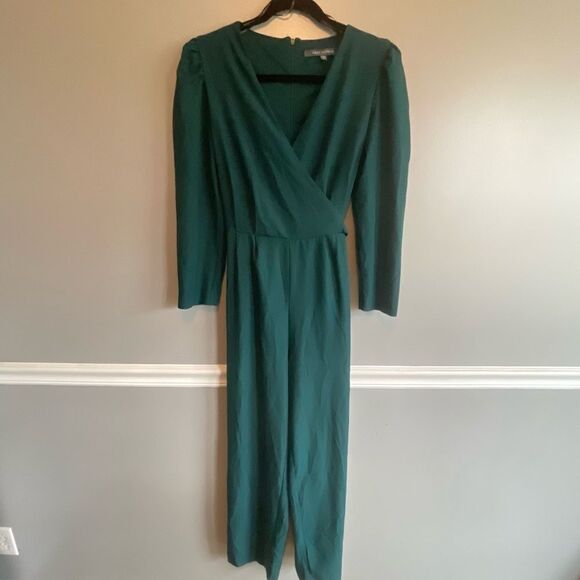 Julia Jordan Green puff shoulder Romper women’s size 6 - Picture 2 of 6